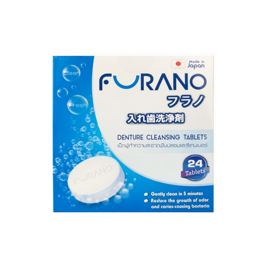 ฟูราโนะเม็ดฟู่ทำความสะอาดฟันปลอมและรีเทนเนอร์กลิ่นมิ้นท์ 4เม็ด