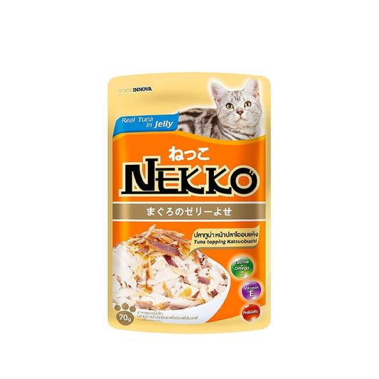 เน็กโกะอาหารแมวรสปลาทูน่าในเจลลี่ปลาโออบแห้ง 70g