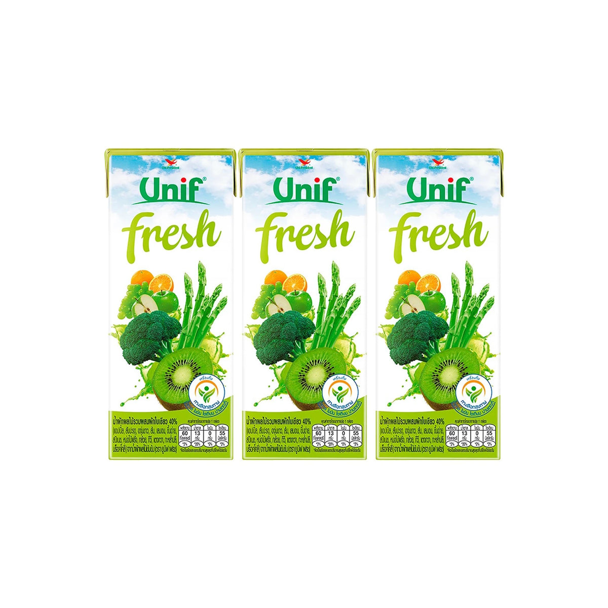 ยูนิฟน้ำผักใบเขียว40เปอร์เซ็นต์ 250ml x3