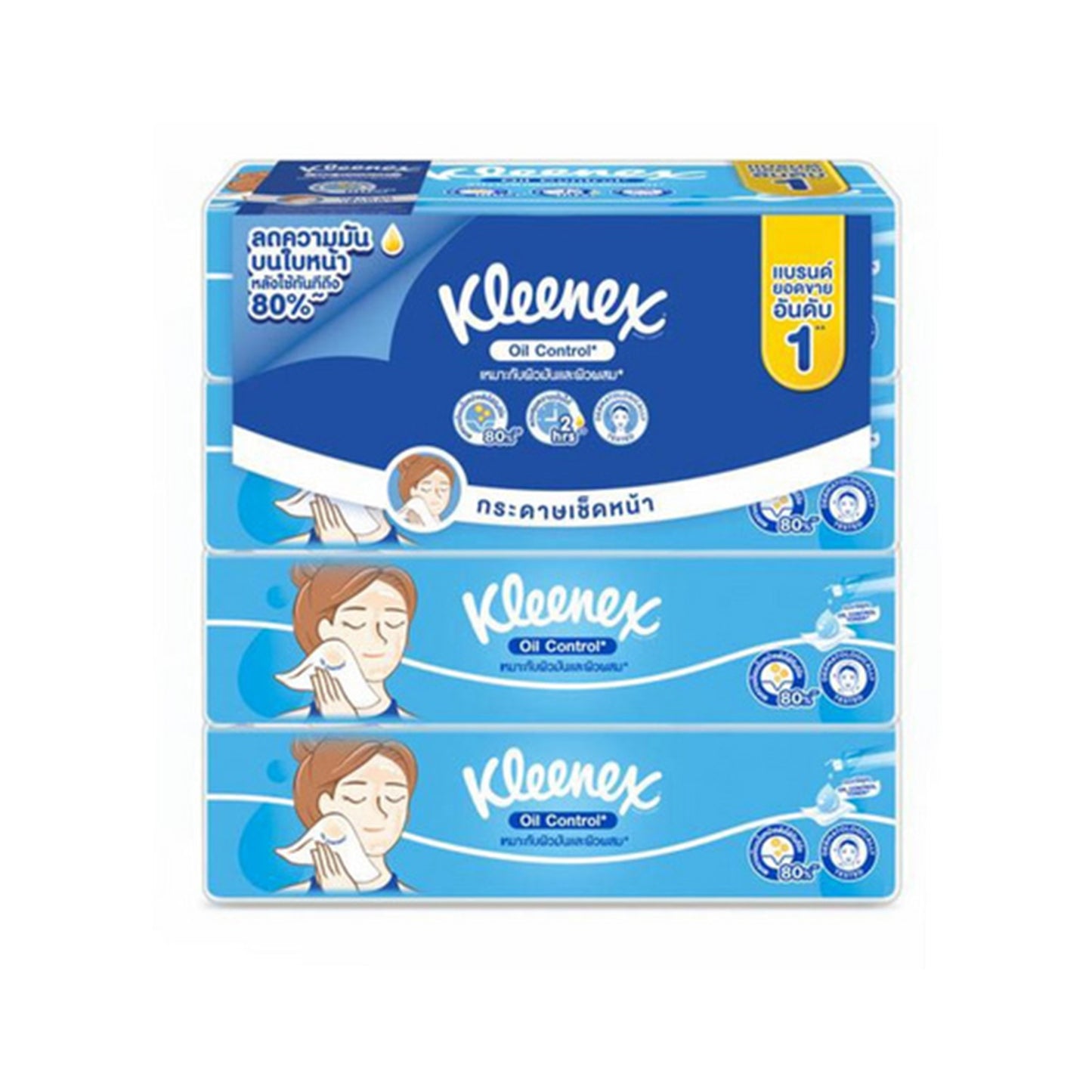 คลีเน็กซ์ออยคอนโทรลซอฟท์บ๊อกซ์กระดาษเช็ดหน้า 100sheets x4