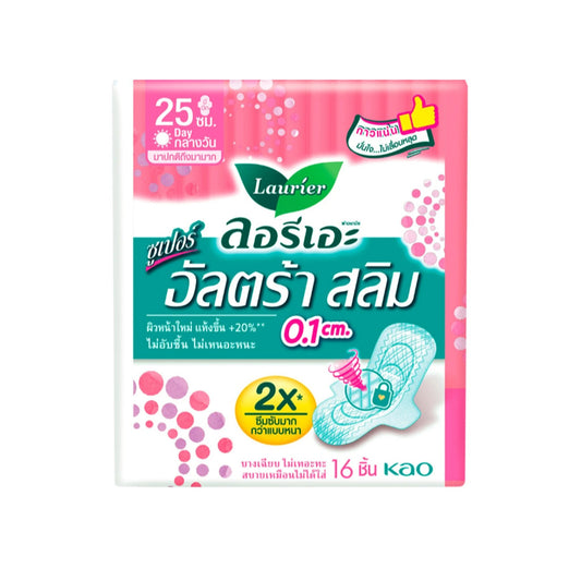 ลอรีเอะผ้าอนามัยซุปเปอร์อัลตร้าสลิม 25cm 16pcs