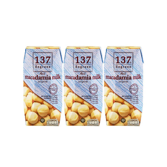 รับพอยท์ X5 : 137ดีกรีน้ำนมแมคาเดเมียผสมเมล็ดทานตะวัน 180ml x3