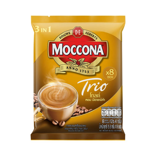 มอคโคน่าทรีโอโกลด์กาแฟปรุงสำเร็จชนิดผง 15.8กรัม แพค 8ซอง