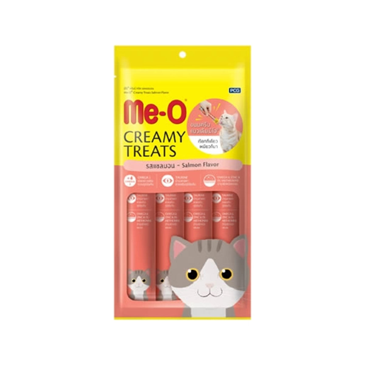 รับพอยท์ X3 : มีโอครีมมี่ทรีตขนมแมวเลียรสแซลมอล 15g x4