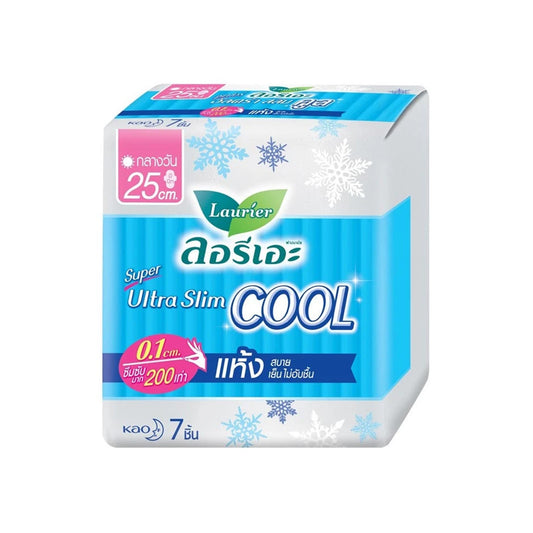 ลอรีเอะผ้าอนามัยซูเปอร์อัลตร้าสลิมคูลแบบมีปีก 25cm 7pc