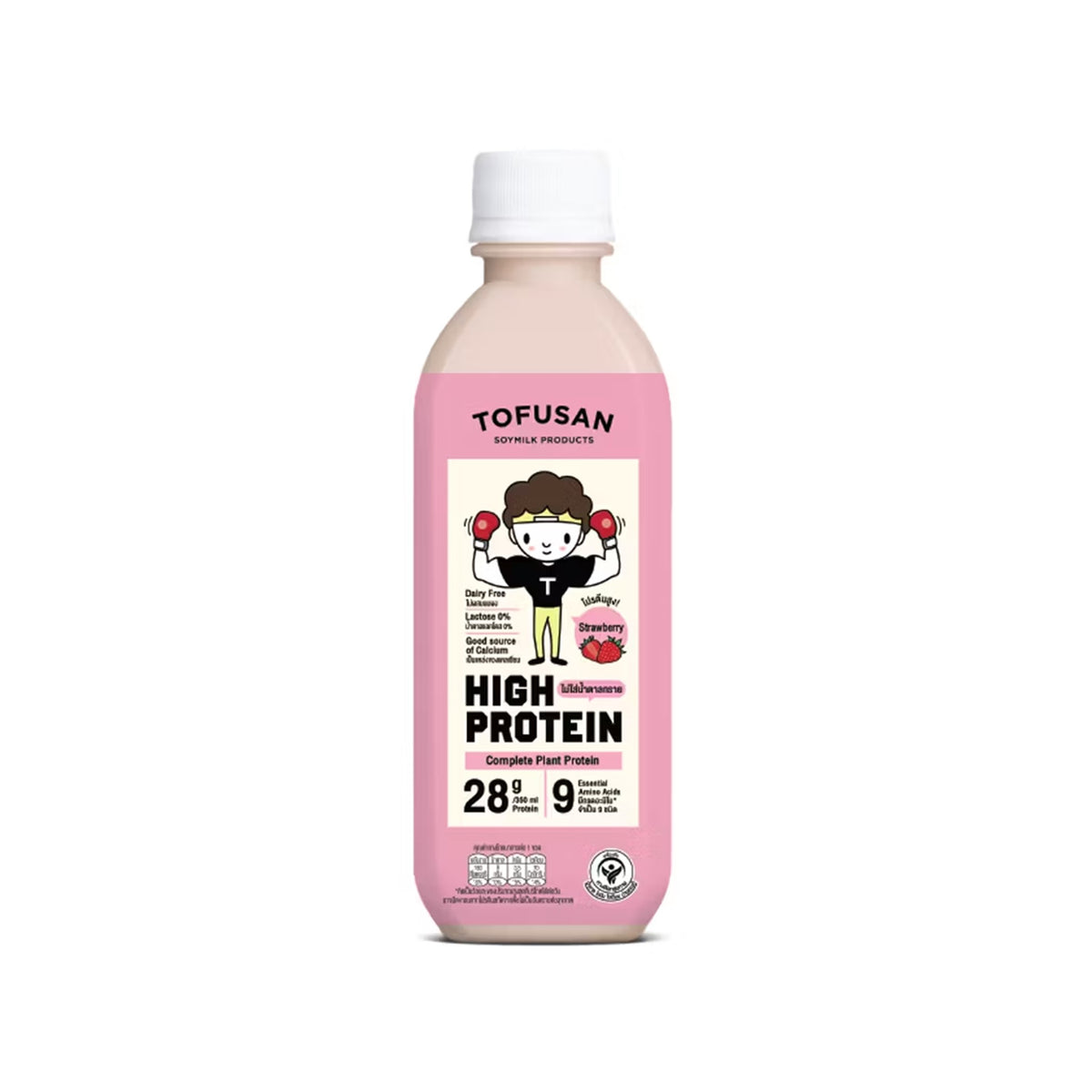 โทฟุซังสูตรโปรตีนสูงน้ำตาล 0% รสตรอว์เบอร์รี่ 350ml
