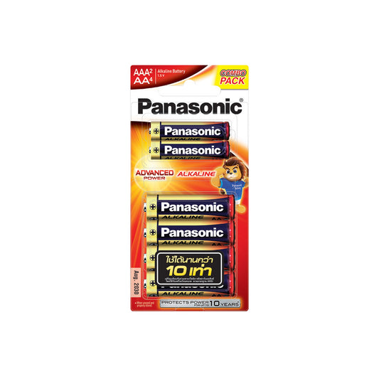 Panasonic alkaline batteries, assorted sizes AA x4pc AAA x2pc
