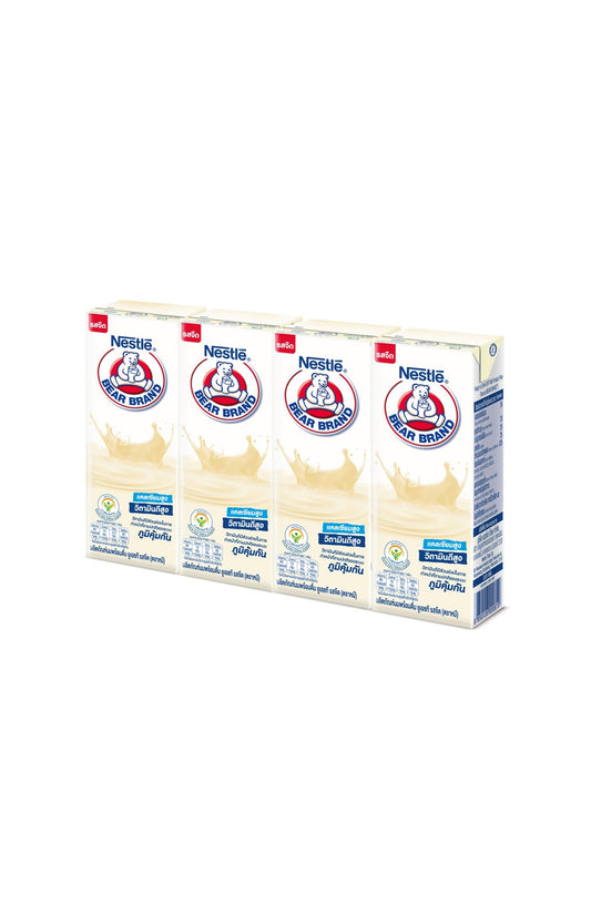 ตราหมี นมยูเอชทีรสจืด 165ml x4