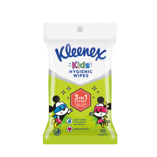 คลีเน็กซ์ผ้าเช็ดทำความสะอาดผิวแบบเปียกสูตรแอนตี้แบคทีเรียลายดีทนีย์ 10sheets