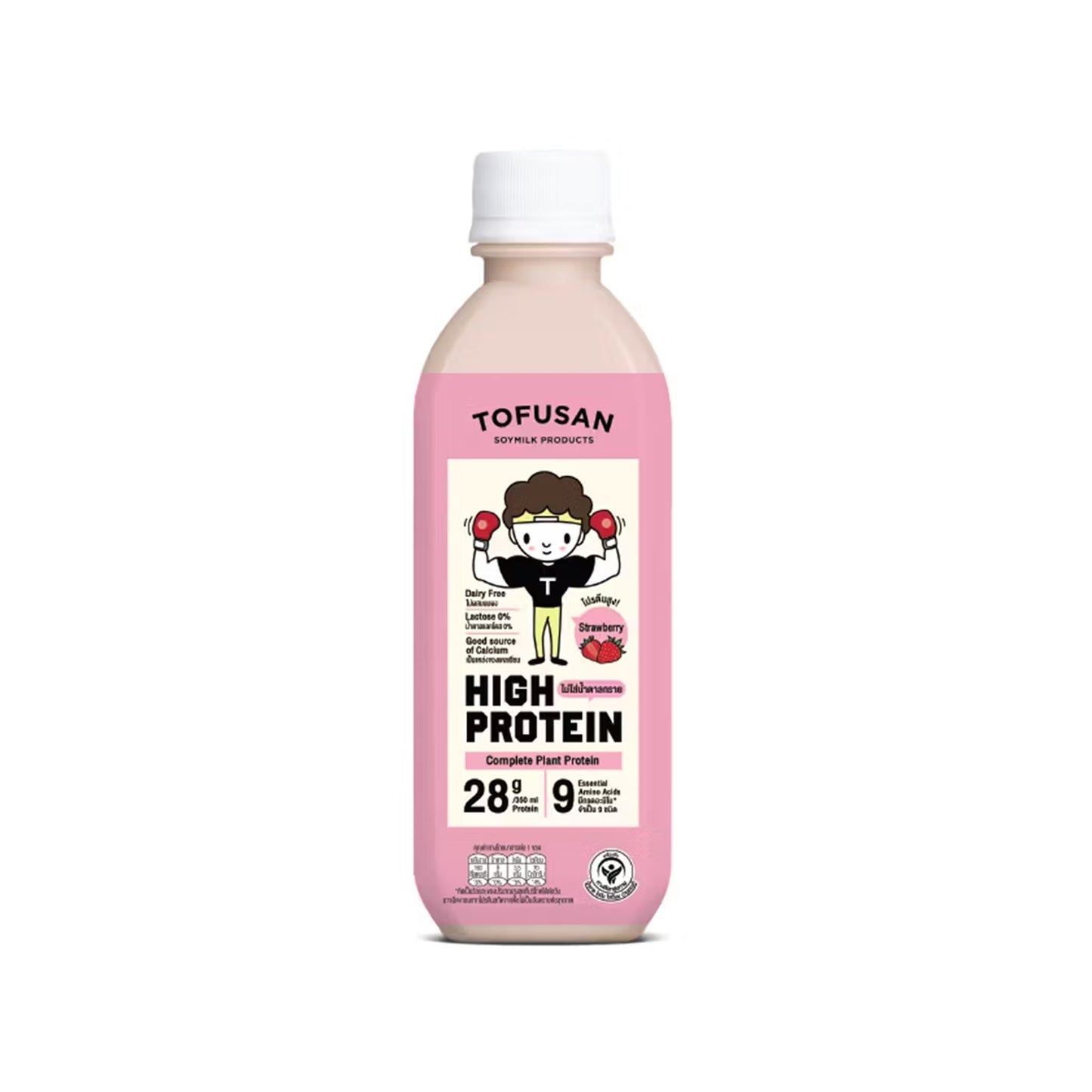 โทฟุซังสูตรโปรตีนสูงน้ำตาล 0% รสตรอว์เบอร์รี่ 350ml