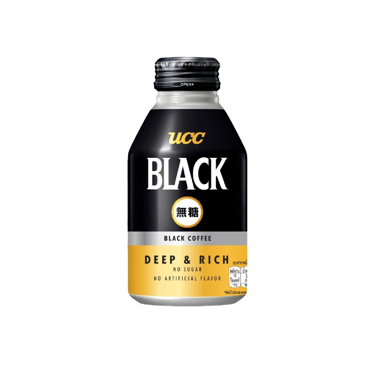 ยูซีซีกาแฟดำปรุงสำเร็จพร้อมดื่มไม่ผสมน้ำตาลดีพแอนริช 274ml