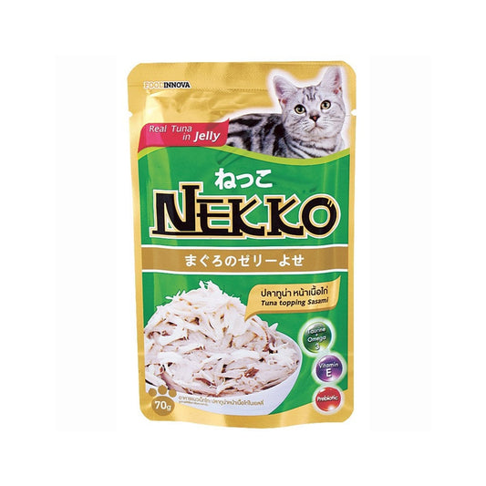 เน็กโกะอาหารแมวรสปลาทูน่าในเจลลี่เนื้อไก่ 70g