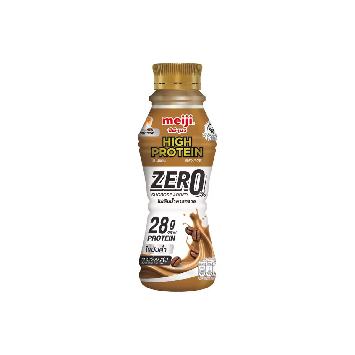 เมจินมไฮโปรตีนสูตรไม่เติมน้ำตาลทรายรสกาแฟ 350ml